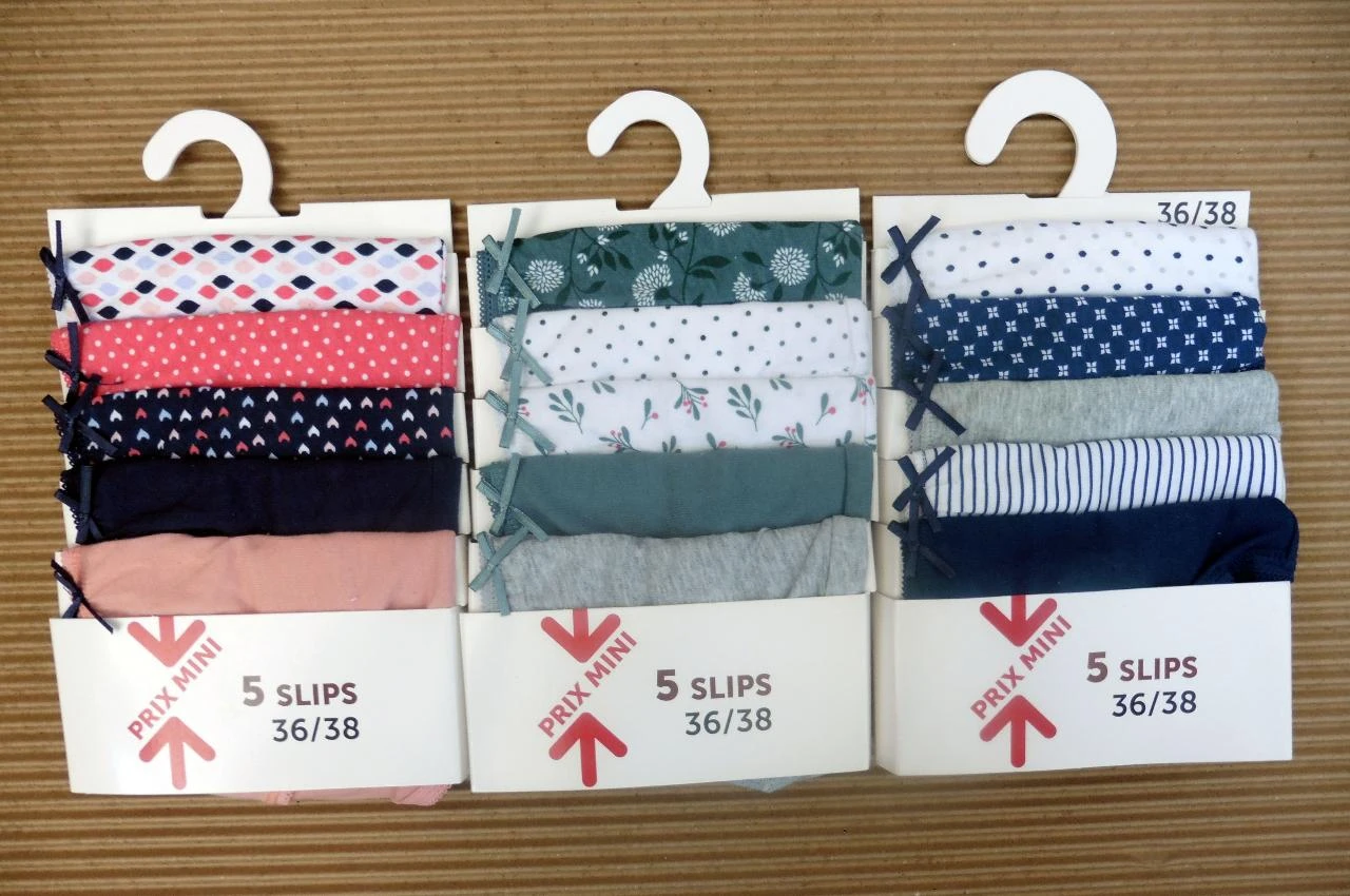 Lot de 3 packs de 5 slips fantaisies + unies